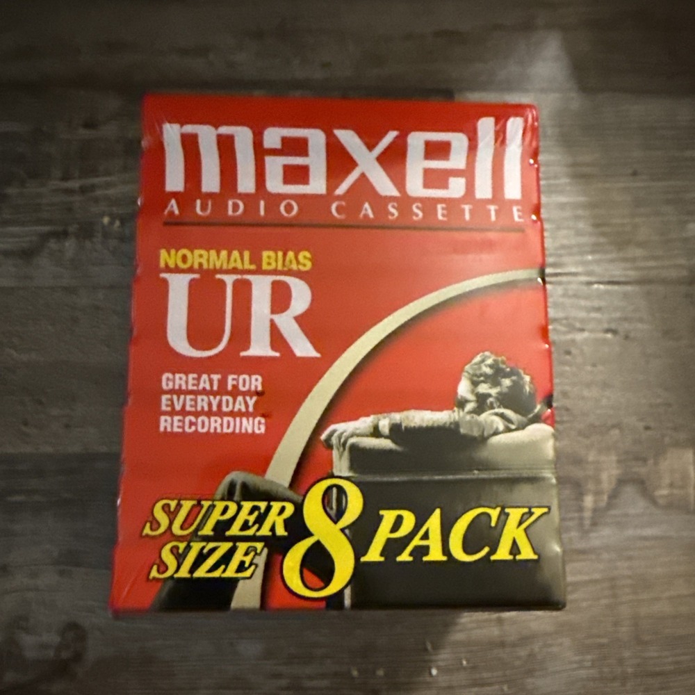 Maxell UR 60 Minute 8 Pack Audio Cassette Tapes Normal Bias IEC Type 1 New